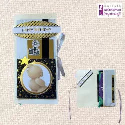 Opakowanie na czekoladę „Happy Birthday” - 8,5 na 17 cm